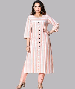 QuaClo - Orange 100% Cotton Women's Straight Kurti ( Pack of 1 )