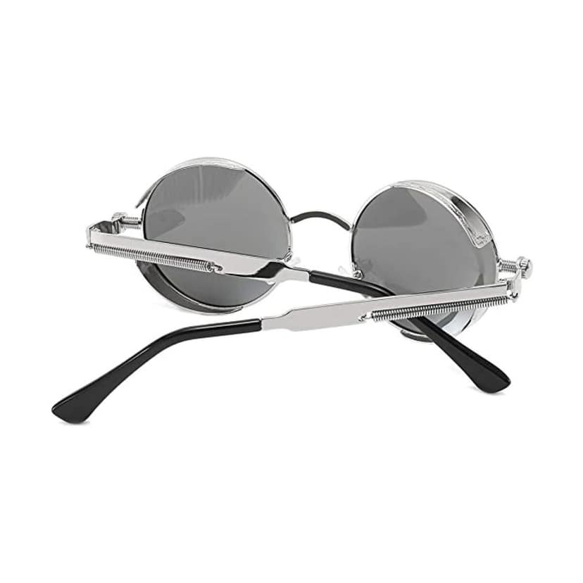 4Flaunt Disc Series UV Protected Steampunk Round Sunglasses For Men & Women (Silver-Grey) - Pack of 1 view 3