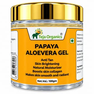 Papaya Aloe Vera Gel 100g | Tan Removal & Skin Brightening | Pigmentation Care, Hydration, Glowing Skin | No Parabens, No Sulphates