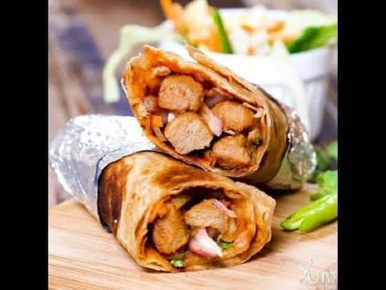 Soya chaap tikka afghani roll