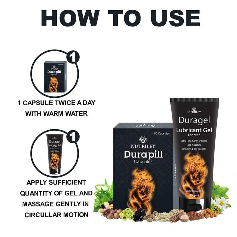Nutriley Duragel - Sexual Wellness Gel & Capsules (50 Capsules + 50 Gms Gel) view 5