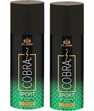 ST.JOHN Cobra Sport Deodorant Spray for Men 150ml Each (300ml) Pack of 2