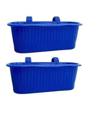 Ubals Double Hook Flower Pots, Garden Planters Railing Pots Virgin Plastic Hanging Planters