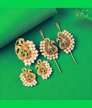 Vighnaharta Golden EarCuff Earrings ( Pack of 1 )
