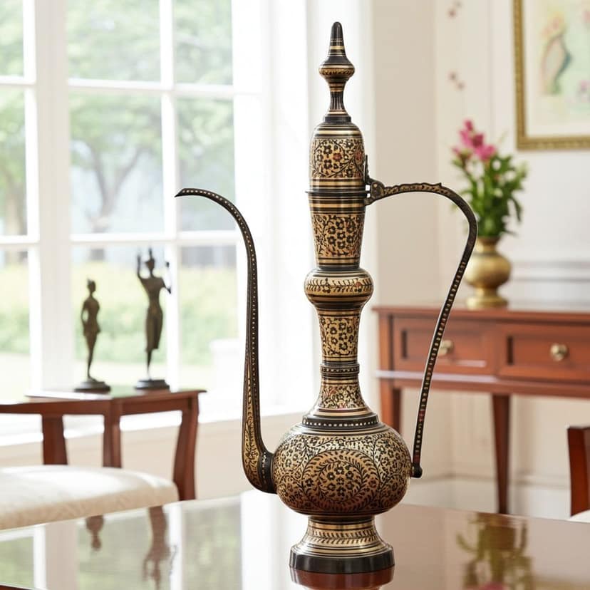 Brass Aftaba Decorative Surahi ? Handcrafted Traditional Art Piece, Height : 40 Inch (FMAS350 A)