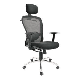 Set with Net - Back In Soft Mesh With Lumbar Support, Height Adjustable Handle, Nylon Base & Castor (CS-M03-HB)