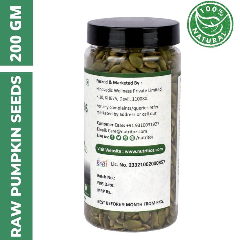 Nutritoz Raw Pumpkin Seeds for Eating, Loaded with Protein, Fiber and Zinc Rich Superfood for Boost Immunity view 3