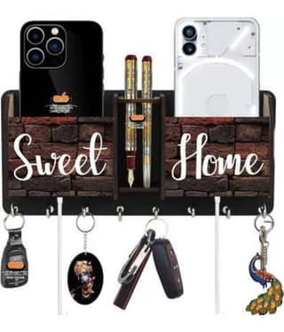 Arpita Crafts Brown Wood Key Holder - Pack of 1