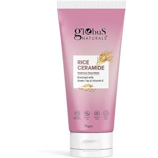 Globus Naturals Rice Ceramide Radiance Face Wash Enriched with Green Tea Vitamin E Ayurvedic Preparation Paraben Free Gentle Mild Suitable For All Skin Types 75 gm