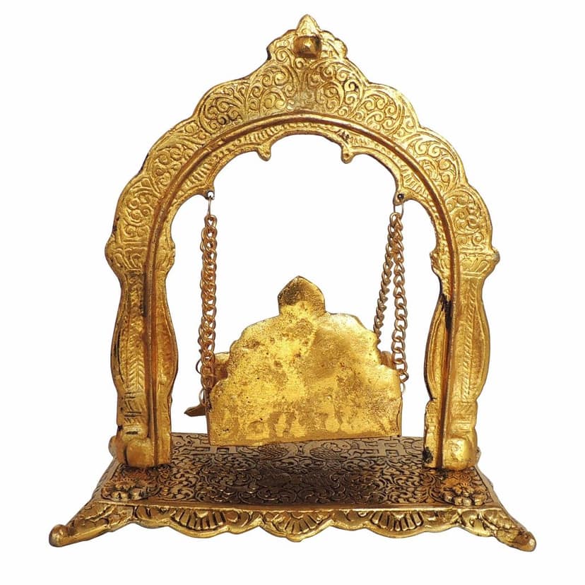 Aluminium Showpiece Laddu Gopla Jhula God Idol Statue (ASMAS426 A) view 2