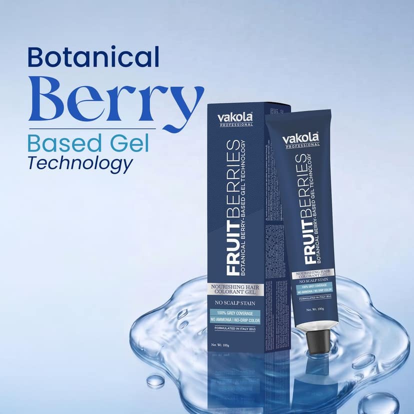 Vakola Professional FruitBerries Gel Hair Colourant Dark Brown 4 Tubes x 100g with 500g Gel Developer, No Scalp Stain, No Dripping, 100% Grey Coverage view 5