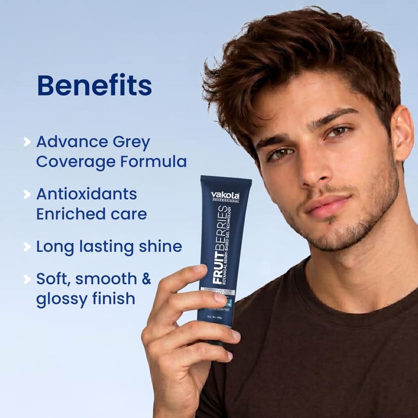 Vakola Professional FruitBerries Gel Hair Colourant Dark Brown 4 Tubes x 100g with 500g Gel Developer, No Scalp Stain, No Dripping, 100% Grey Coverage view 6