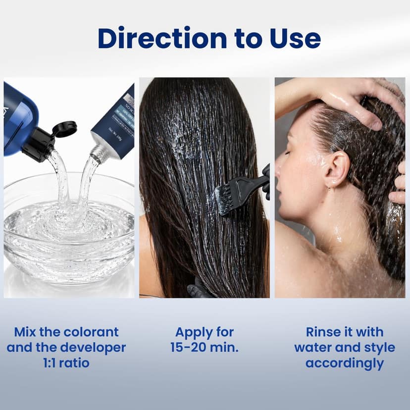 Vakola Professional FruitBerries Gel Hair Colourant Dark Brown 4 Tubes x 100g with 500g Gel Developer, No Scalp Stain, No Dripping, 100% Grey Coverage view 9