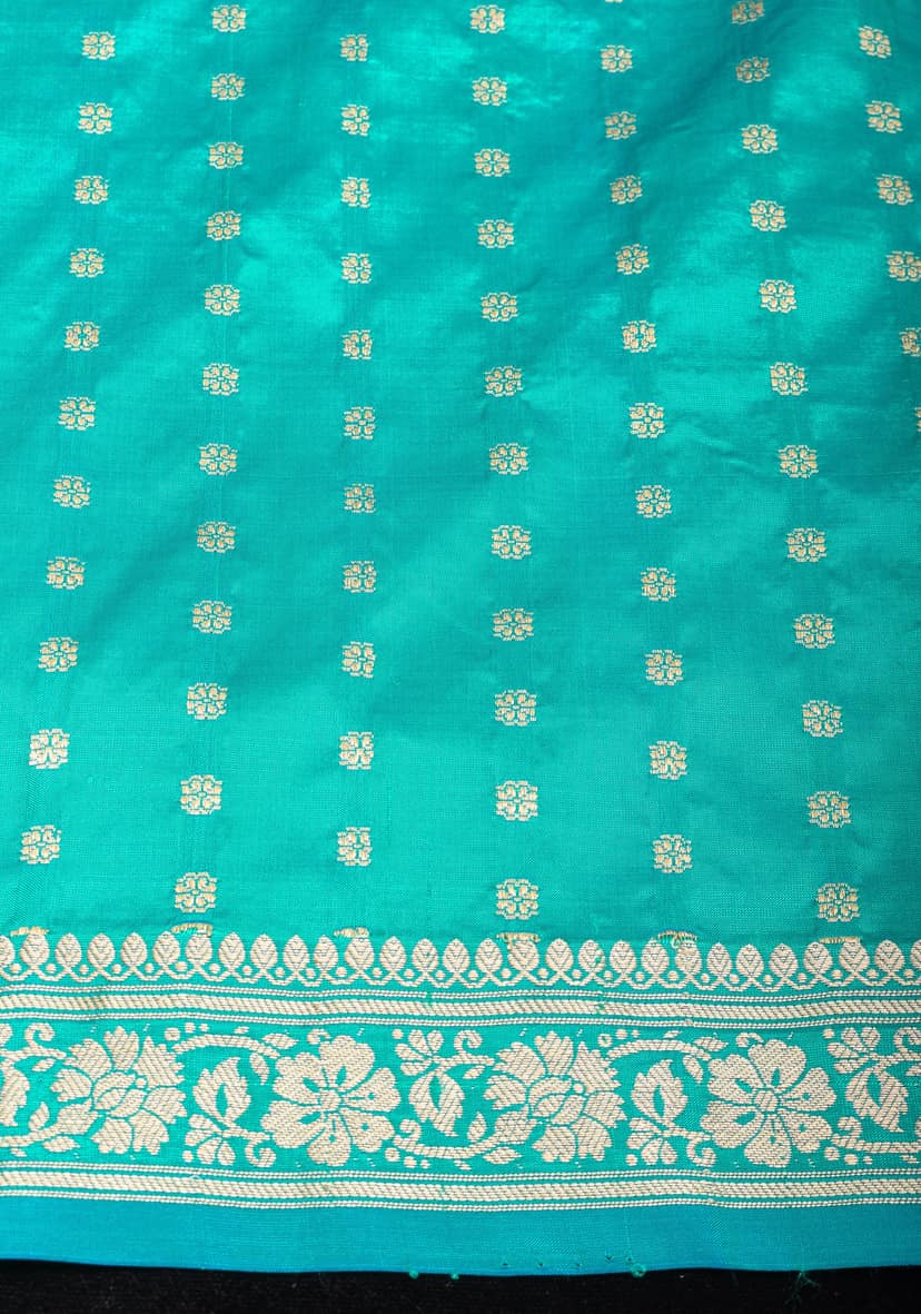 Feroza Banarasi Katan Silk Lightweight Saree With zari Butti and Meenaakari Paisley Pallu | SILK MARK CERTIFIED view 6