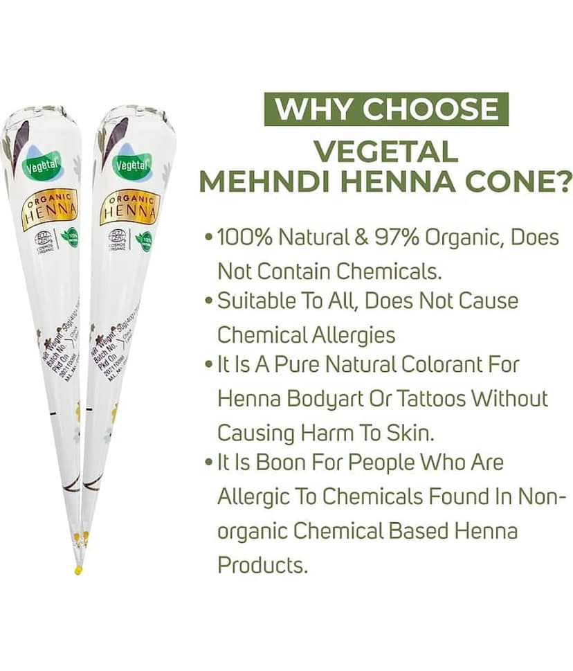 Vegetal Henna Mehandi Cone Pack of 1 Natural Henna 50 g view 2