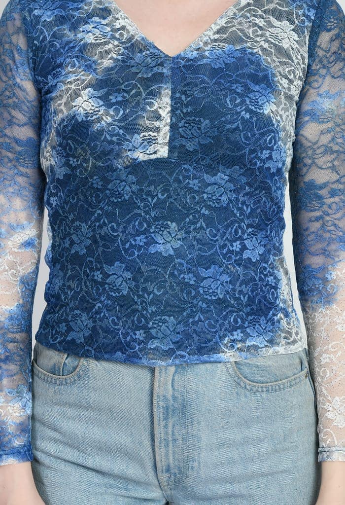 Women Trendy Luminous Lace Sheath Party Top view 5