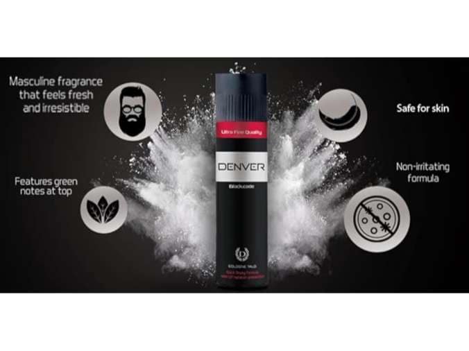 DENVER Black Code Cologne Body Talc - 100g Each (Pack of 2) Scented Talcum Powder view 2