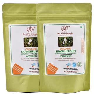 Dr. JPG Organic Herbals Shankhpushpi Powder-114g (Pack of 2)/ Convolvulus Pluricalis/Memory Wellness/INDIA ORGANIC certified.