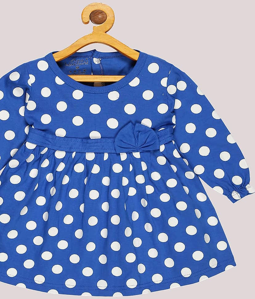 Babeezworld Cotton Frock For Girls ( Pack of 1 , Blue ) view 2