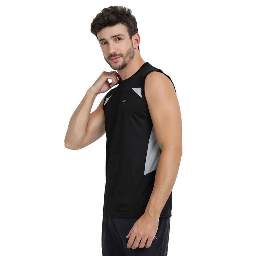 FTX Men Colorblock Round Neck Sleeveless Tshirt view 4