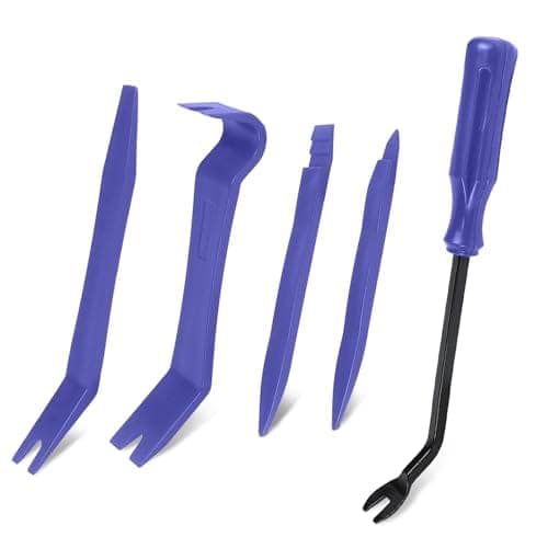 5PCS Auto Trim Removal Tool Kit, No-Scratch Plastic Pry Kit, Interior Fastener Remover Pry Tool Set for Car Door Clip Panel & Audio Dashboard Dismantle, Universal Car Accessories (Blue) view 2