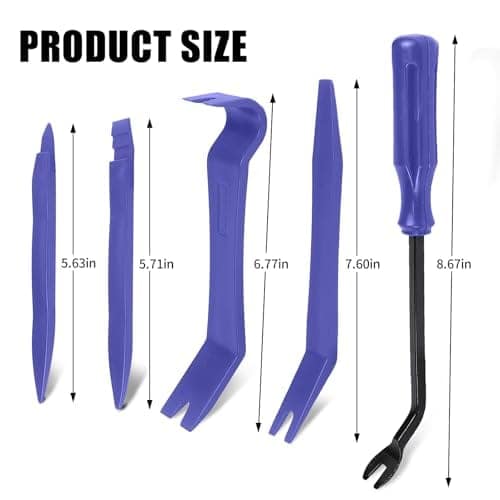 5PCS Auto Trim Removal Tool Kit, No-Scratch Plastic Pry Kit, Interior Fastener Remover Pry Tool Set for Car Door Clip Panel & Audio Dashboard Dismantle, Universal Car Accessories (Blue) view 3