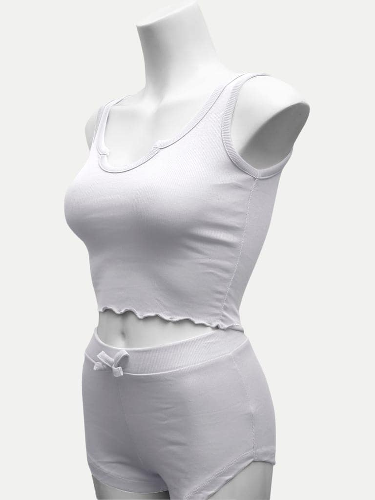 Women White Loungewear Set view 3