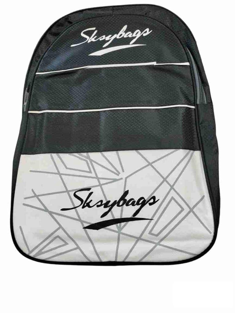 Unisex Black and White Geometric SCHOOL Print Backpack view 2