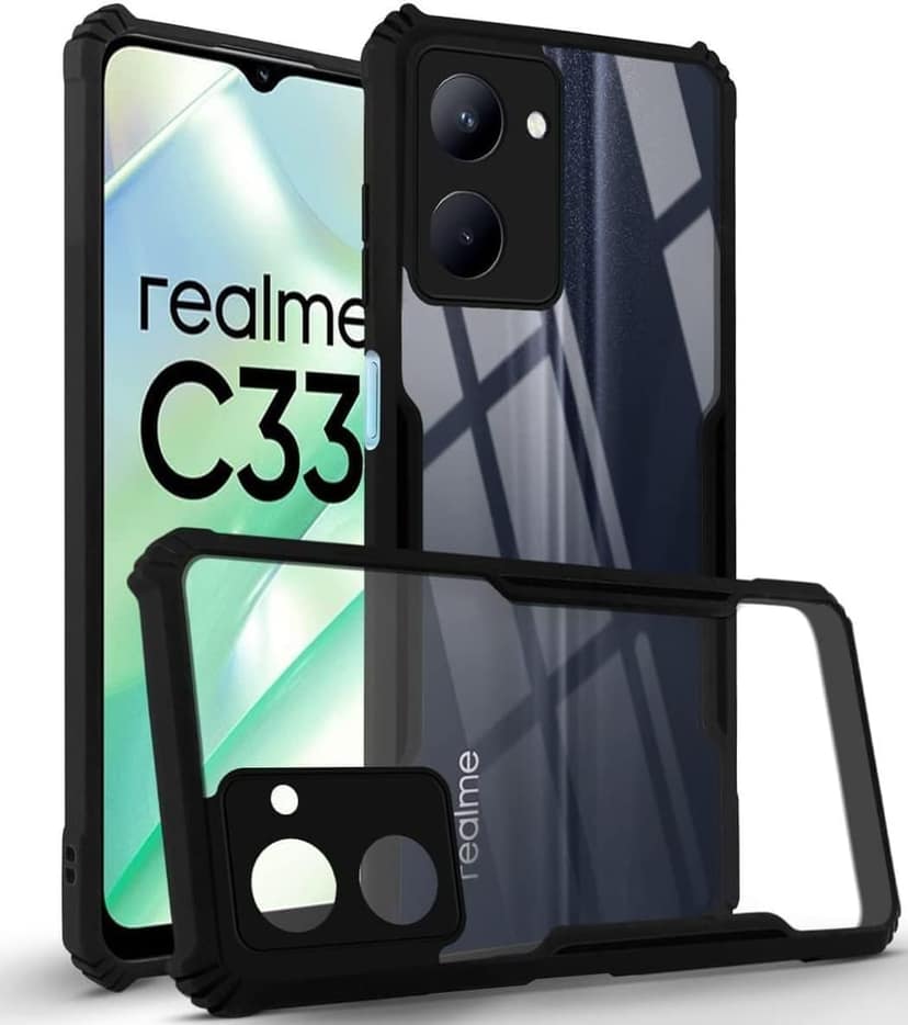 PLUGTECH Slim Shockproof Case | Matte Black Soft | Drop Protection | Precise Cutouts | Premium Mobile Cover for Realme C33