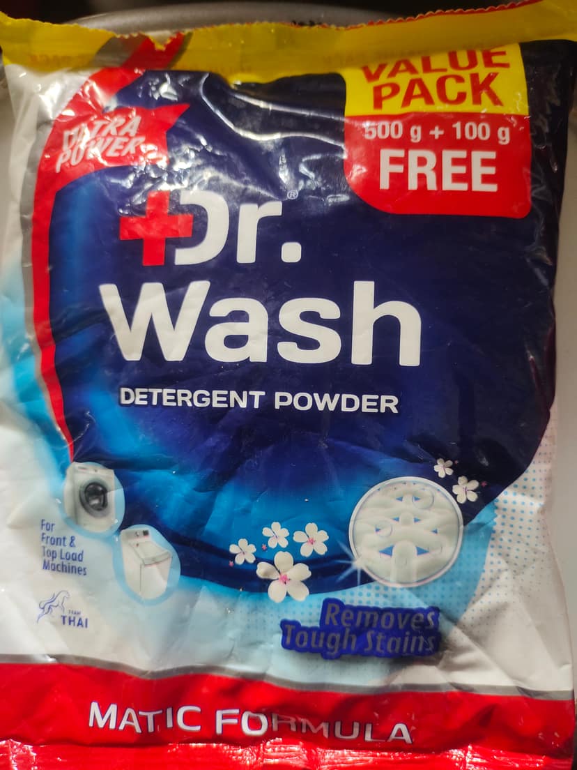 Dr. Wash detergent powder matic formula powder 500gm + 100g free