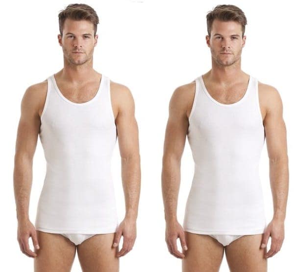 Men's Regular Cotton Sleeveless White Vests (PACK OF 10) view 4