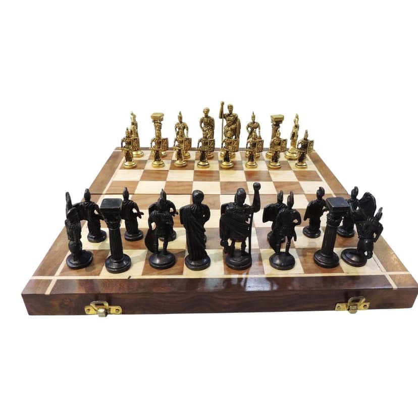 Brass Chess Board Set | Luxury Decorative Board Game, Height : 1 Inch (BSMAS363 W) view 2