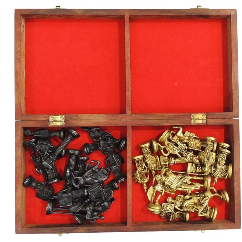 Brass Chess Board Set | Luxury Decorative Board Game, Height : 1 Inch (BSMAS363 W) view 3