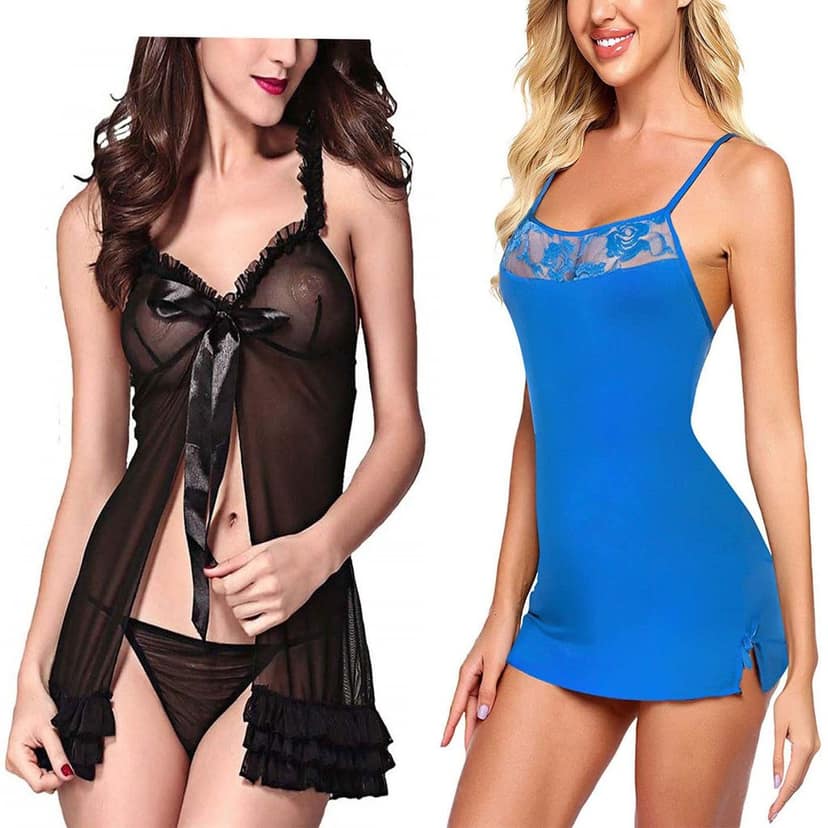 Babydoll Nightdress with panty Combo Pack 2 view 8