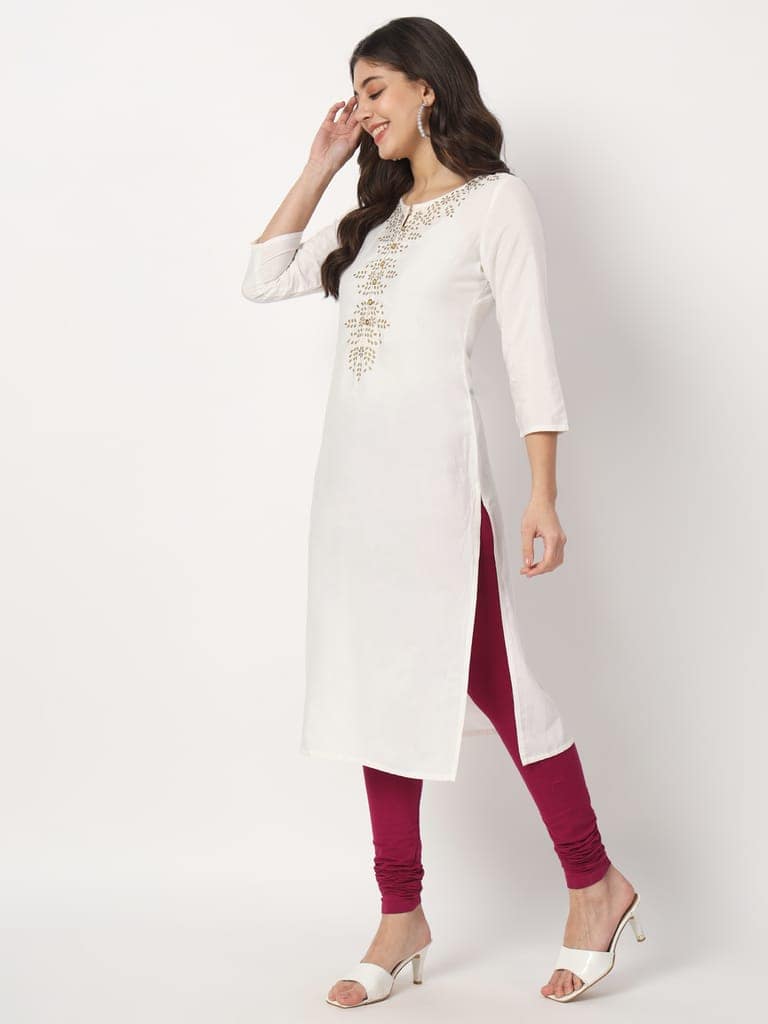 SOFT COLORS Women's Skinny Fit Ethnic Wear Churidar Leggings (Dark Purple) view 5