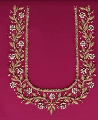 JANUS BOTIQUE & MATCHING CENTER - Pink and gold zari and beads embroidery work blouse