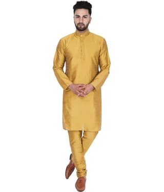 SKAVIJ Black Silk Blend Kurta Pyjama Set Pack of 2