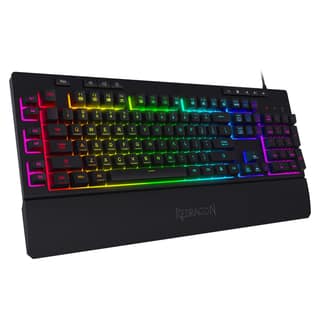 Redragon Shiva K512 RGB Backlit Membrane Wired Gaming Keyboard with Multimedia Keys, 6 Extra On-Board Macro Keys, Dedicated Media Control, Detachable Wrist Rest- Black Redragon Shiva K512 RGB Backlit Membrane Wired Gaming Keyboard with Multimedia Keys, 6