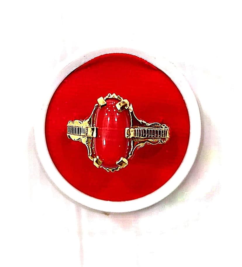 Red Stone Gold Plated Ring view 2