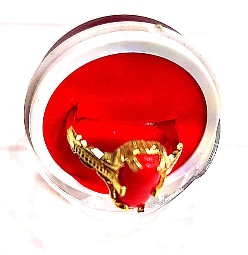 Red Stone Gold Plated Ring view 3