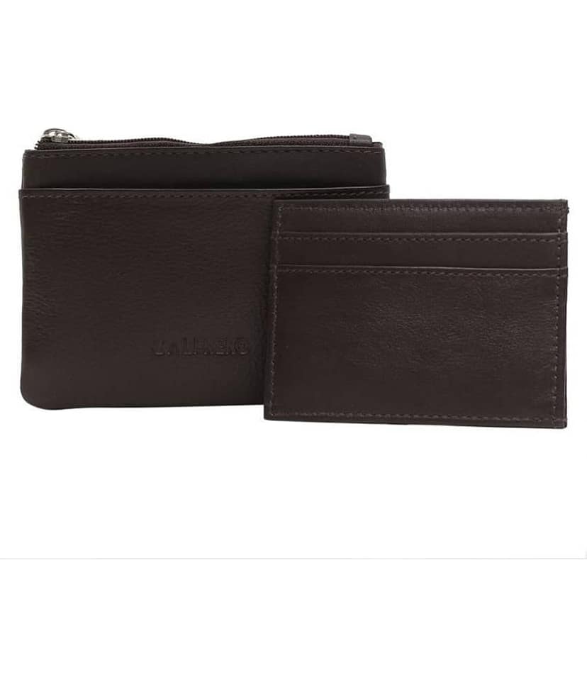 Calfnero Genuine Leather Key Case/Coin Wallet cum Card Holder
