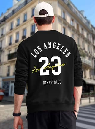 SCOTT FINCHER Men's Los Angeles Basketball Sweatshirt,Casual Sports Pullover,Hip Hop Streetwear,Autumn Winter Fleece Hoodies : AA(RSSWT)BLACK_229