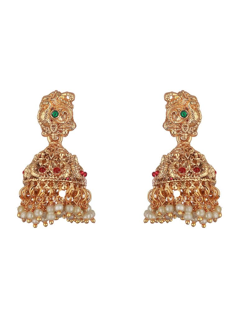 Gold Mango Pearl Drops Temple Lakshmi Devi Haram Necklace Jewellery Set view 7