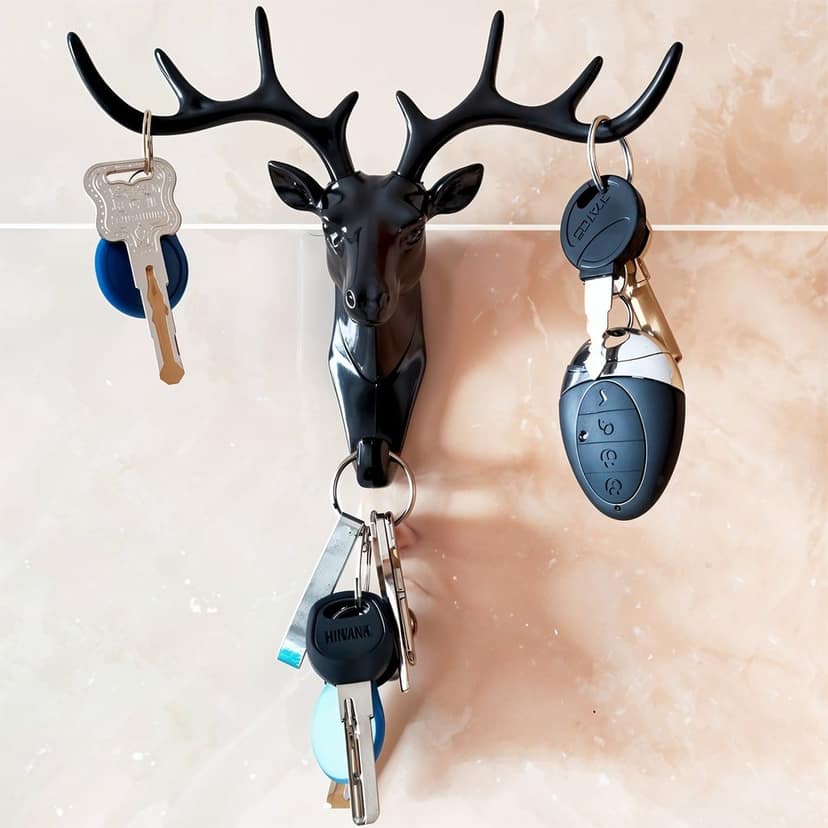 Deer Head Wall Hook – Self-Adhesive & Decorative view 2