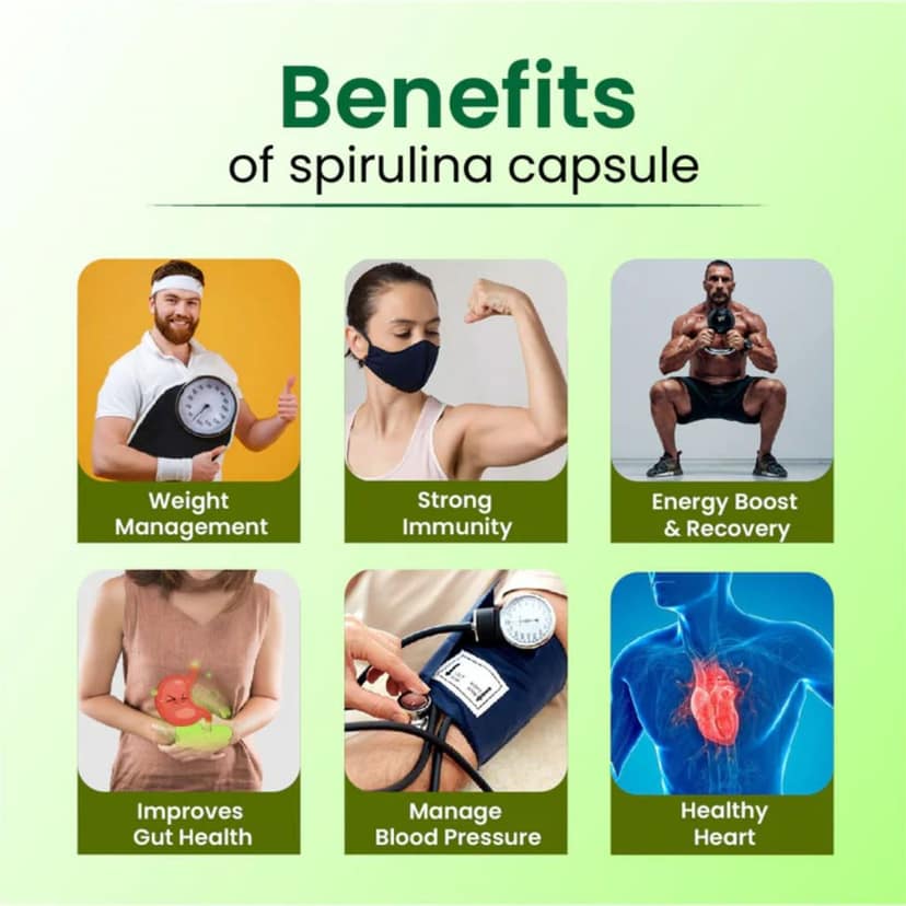 Cipzer Spirulina (30 Capsules): Immunity Boost, Detoxification, & Essential Nutrient Power view 2