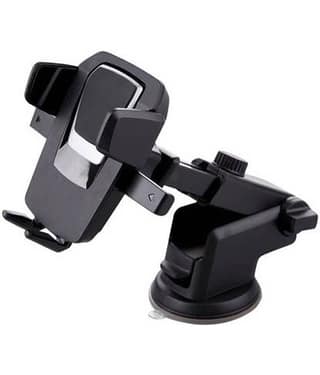 Bentag Dashboard & Windshield Double Clamp Car Mobile Holder - Black