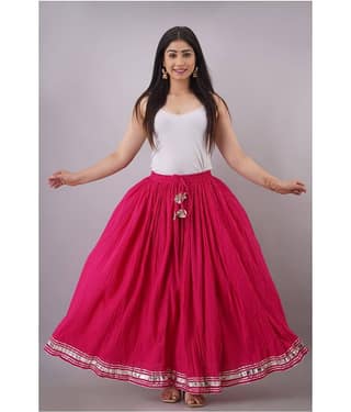FABRR Cotton A-Line Skirt - Pink Single