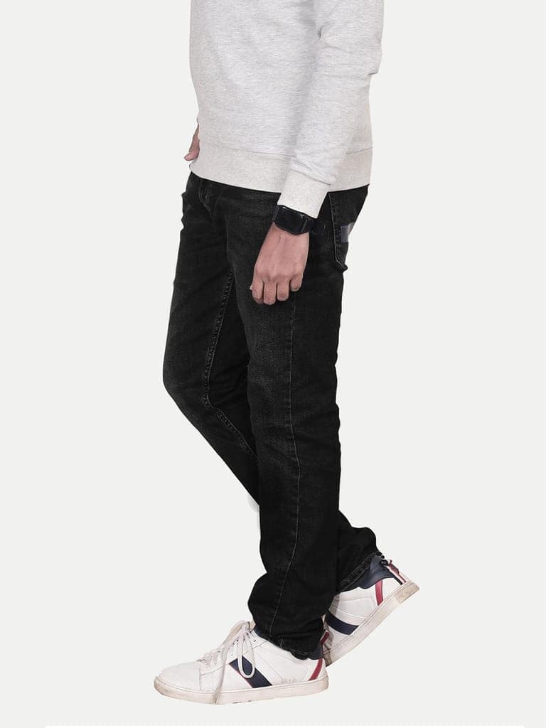 Men Basic Black Casual Denim Jeans view 3