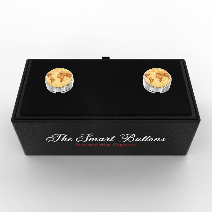 The Smart Buttons - Shirt Button Cover Cufflinks for Men - Atlas Style view 3