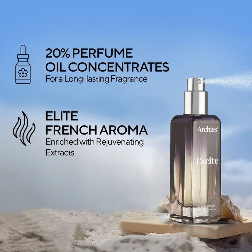 ARCHIES EXCITE Eau De Parfume for Men | 20 ml | French Aroma | Whiskey, Woody, Smokey | Premium & Long Lasting EDP Fragrance Scent (20% high concentration perfume) view 3
